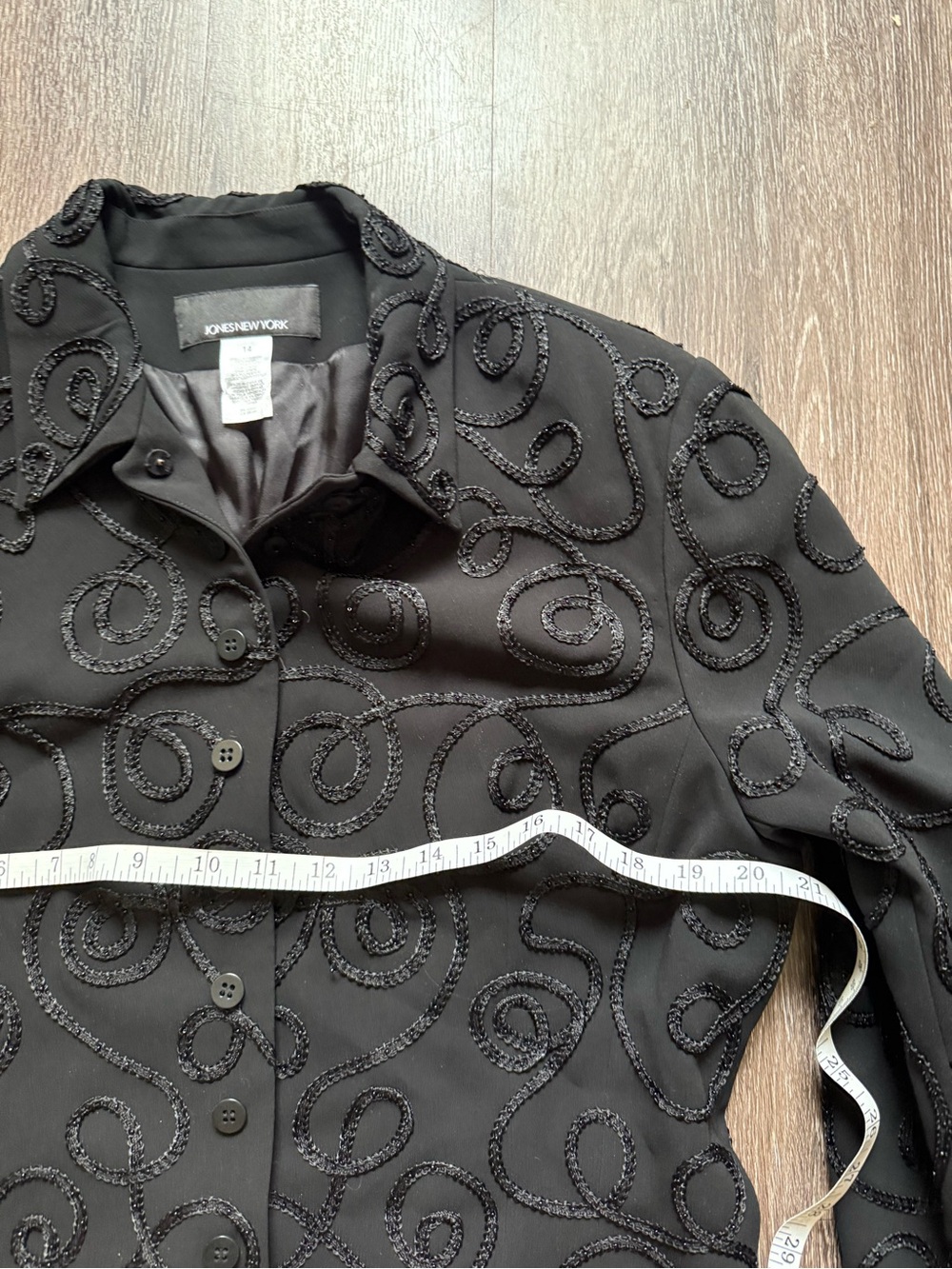 Jones New York Black Embellished Women's Blazer - Picture 6 of 8